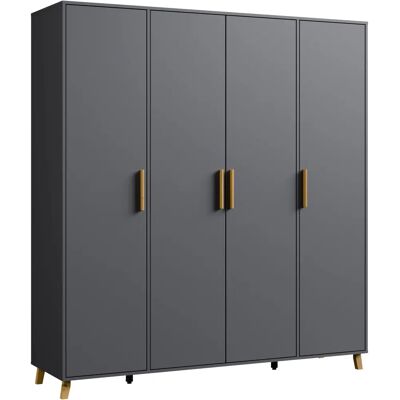 rauch BLUE Kleiderschrank - Shinjo Grau Metallic 4-Türen rauch BLUE Kleiderschrank - Shinjo Grau Metallic 4-Türen