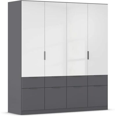 RAUCH Celle Kleiderschrank - 4-türig, graumetallic & Hochglanz weiß - Schrank RAUCH Celle Kleiderschrank - 4-türig, graumetallic & Hochglanz weiß - Schrank