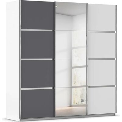 Rauch - OTTO's Choice Garderobe Schrank - Alpinweiß/Graumetallic - Schwebetüren - Wardrobe Rauch - OTTO's Choice Garderobe Schrank - Alpinweiß/Graumetallic - Schwebetüren - Wardrobe