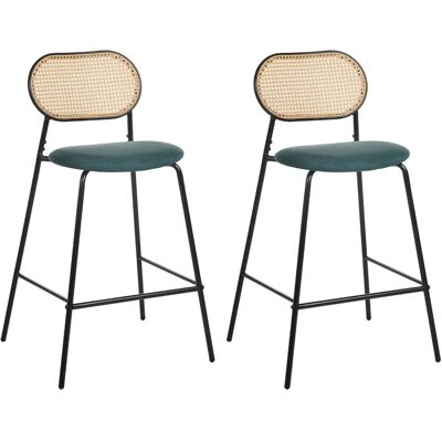 Tabouret de bar Beliani Adaver Noir en Métal et Tissu - Publicité Tabouret de bar Beliani Adaver Noir en Métal et Tissu - Publicité
