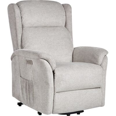 Beliani Sillón reclinable eléctrico - Tela moderna, gris claro - Sillón Beliani Sillón reclinable eléctrico - Tela moderna, gris claro - Sillón