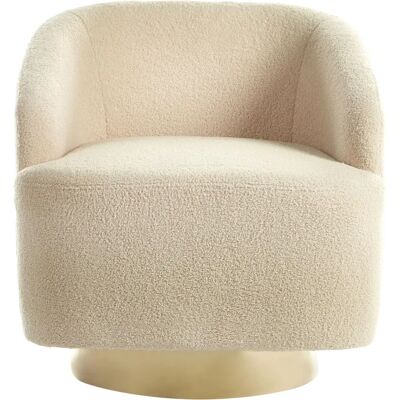 Sillón giratorio beige Lavik de Beliani - Estilo retro Sillón giratorio beige Lavik de Beliani - Estilo retro