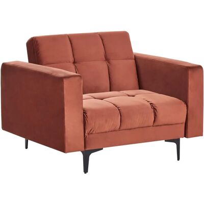 Fauteuil en Velours Reclinable Beliani - Rouge - Style Minimaliste - Publicité Fauteuil en Velours Reclinable Beliani - Rouge - Style Minimaliste - Publicité