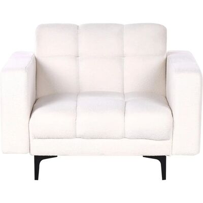 Fauteuil inclinable Beliani Alnes - Bouclé blanc minimaliste - Publicité Fauteuil inclinable Beliani Alnes - Bouclé blanc minimaliste - Publicité