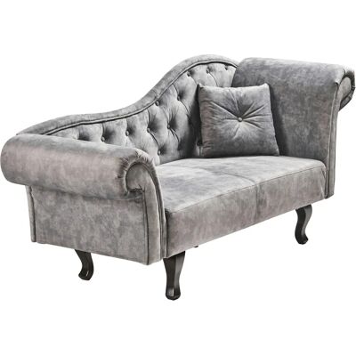 BELIANI Lattes ii Chaise Longue de Terciopelo Derecho - Estilo Retro BELIANI Lattes ii Chaise Longue de Terciopelo Derecho - Estilo Retro