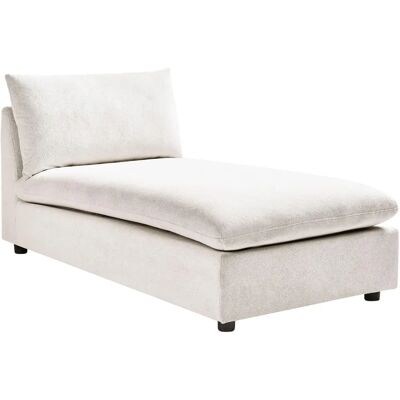 Beliani Canapé Longue Moderne en Polyester Blanc - Chaise Longue - Publicité Beliani Canapé Longue Moderne en Polyester Blanc - Chaise Longue - Publicité