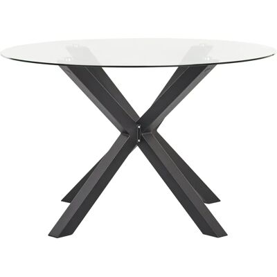 Table de jardin moderne en aluminium Beliani - Noir, 120cm - Publicité Table de jardin moderne en aluminium Beliani - Noir, 120cm - Publicité