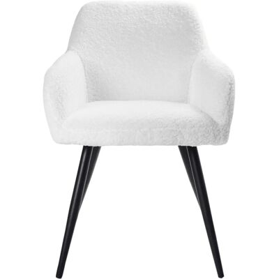 Ensemble de 2 chaises Casmalia blanc bouclé - Moderne et élégante - Publicité Ensemble de 2 chaises Casmalia blanc bouclé - Moderne et élégante - Publicité