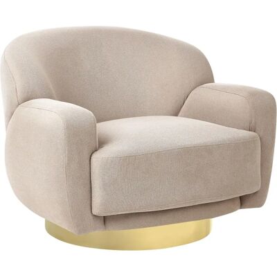 Beliani - Fauteuil Lejre - Tissu hydrofuge, Base dorée - Publicité Beliani - Fauteuil Lejre - Tissu hydrofuge, Base dorée - Publicité