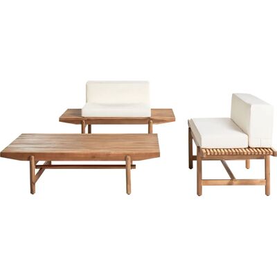 Ensemble de repas extérieur Beliani Giaveno 2 pièces - Bois rustique - Publicité Ensemble de repas extérieur Beliani Giaveno 2 pièces - Bois rustique - Publicité