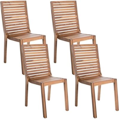 Beliani - Ensemble de 4 chaises de jardin en bois d'acacia - Publicité Beliani - Ensemble de 4 chaises de jardin en bois d'acacia - Publicité