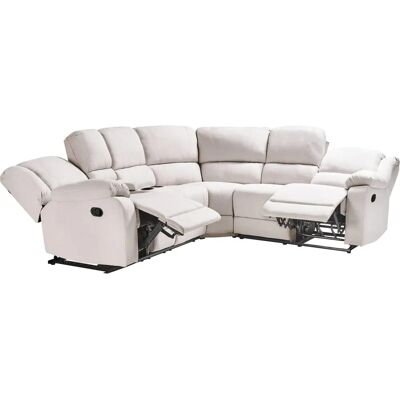 Beliani Rokke Kulmasohva - 5 istuinta, Beige, Polyester, Vasen/Oikea Beliani Rokke Kulmasohva - 5 istuinta, Beige, Polyester, Vasen/Oikea