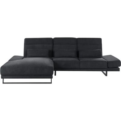 Sofá Esquinero Beliani Ikast - Reposabrazos y respaldo ajustables - Negro Sofá Esquinero Beliani Ikast - Reposabrazos y respaldo ajustables - Negro