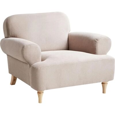 Sillón Beliani Kiberg - Tela Gris Pardo, Patas de Madera Sillón Beliani Kiberg - Tela Gris Pardo, Patas de Madera