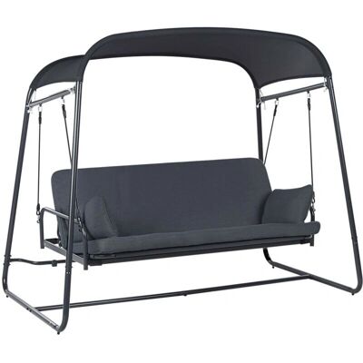 Beliani Marsciano Outdoor Swing - Mesh Canopy, Steel Frame Beliani Marsciano Outdoor Swing - Mesh Canopy, Steel Frame