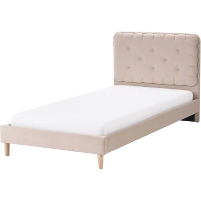 Beliani - Veluuripäätyinen Corsaint sänky - Moderni lasten sänky 90x200 Beliani - Veluuripäätyinen Corsaint sänky - Moderni lasten sänky 90x200