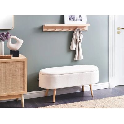 Banque de rangement Beliani Oklahoma - Chenille Blanc Scandinave - Publicité Banque de rangement Beliani Oklahoma - Chenille Blanc Scandinave - Publicité