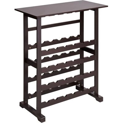 Estante para vino Beliani Rowley - Clásico MDF Marrón Oscuro Estante para vino Beliani Rowley - Clásico MDF Marrón Oscuro