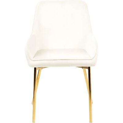 Chaise de salle à manger rétro en velours blanc Beliani - Publicité Chaise de salle à manger rétro en velours blanc Beliani - Publicité