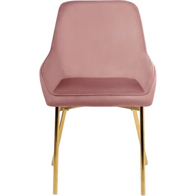 Beliani Loverna Pink Velours Retro Esstischstuhl - Stuhl Beliani Loverna Pink Velours Retro Esstischstuhl - Stuhl