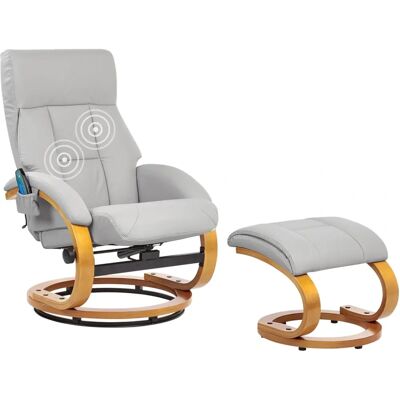 Fauteuil de Massage Gris Clair Pivotant avec Fonction Chauffage - Beliani - Publicité Fauteuil de Massage Gris Clair Pivotant avec Fonction Chauffage - Beliani - Publicité