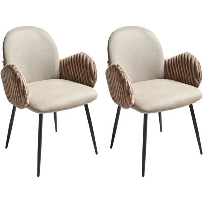 Beliani Amity - Ensemble de 2 fauteuils en velours gris brun - Mobilier de salle à manger - Publicité Beliani Amity - Ensemble de 2 fauteuils en velours gris brun - Mobilier de salle à manger - Publicité
