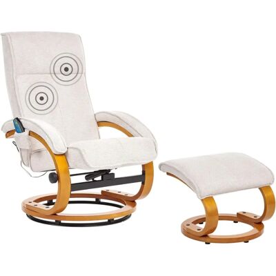 Sillón de masaje reclinable beige Beliani Hero - Masaje, Calor, Tapizado Sillón de masaje reclinable beige Beliani Hero - Masaje, Calor, Tapizado