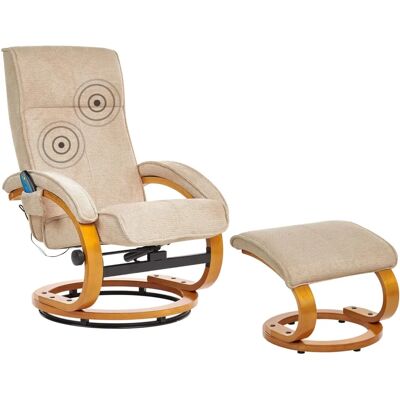 Sillón de masaje Beliani Hero beige con calefacción y reposapiés Sillón de masaje Beliani Hero beige con calefacción y reposapiés
