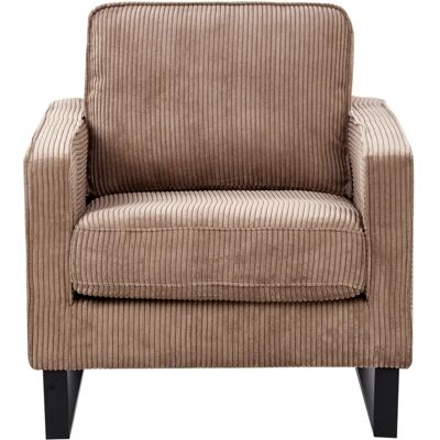 Sillón Beliani Vind - Estilo retro, Tela beige, Base de metal Sillón Beliani Vind - Estilo retro, Tela beige, Base de metal