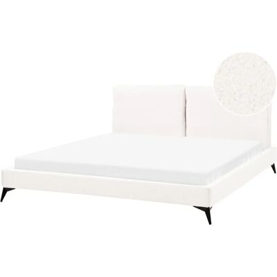 Beliani Melle Sänky - Skandinaavinen Valkoinen Bouclé 180x200 Beliani Melle Sänky - Skandinaavinen Valkoinen Bouclé 180x200