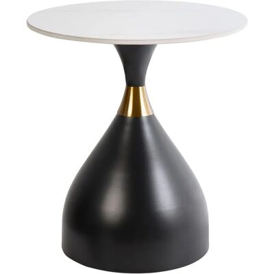Table d'appoint blanche en pierre sintrée Beliani Ituna - Style moderne - Publicité Table d'appoint blanche en pierre sintrée Beliani Ituna - Style moderne - Publicité