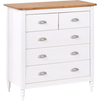 Cómoda escandinava Shillington de madera de pino blanca Beliani Cómoda escandinava Shillington de madera de pino blanca Beliani