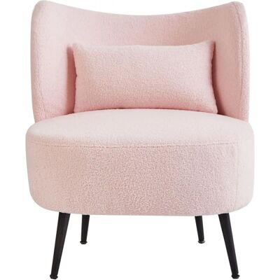 Sillón Otsby II Rosa de Bouclé de Beliani - Estilo Retro Sillón Otsby II Rosa de Bouclé de Beliani - Estilo Retro