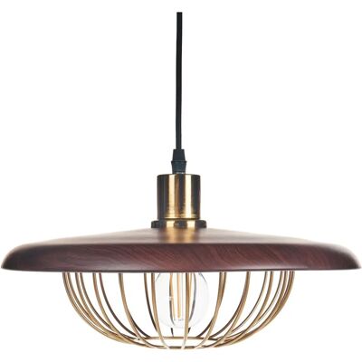 Beliani Tordillo Pendant Light - Industrial Metal with Wooden Accents Beliani Tordillo Pendant Light - Industrial Metal with Wooden Accents