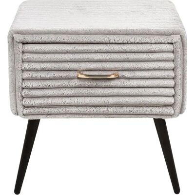 Beliani Flayat Nightstand - Glamorous Gray Light Fabric Beliani Flayat Nightstand - Glamorous Gray Light Fabric