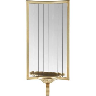 Beliani - Seinälle asetettava kynttilänjalka peilillä - Kulta - 19x9x41 cm Beliani - Seinälle asetettava kynttilänjalka peilillä - Kulta - 19x9x41 cm