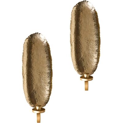 Porte-bougies Muraux Beliani - Lot de 2 en Or - Publicité Porte-bougies Muraux Beliani - Lot de 2 en Or - Publicité