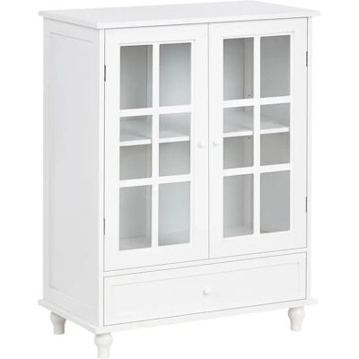 Beliani Carlet Vitrina Mediterránea Blanca - Vitrina Beliani Carlet Vitrina Mediterránea Blanca - Vitrina