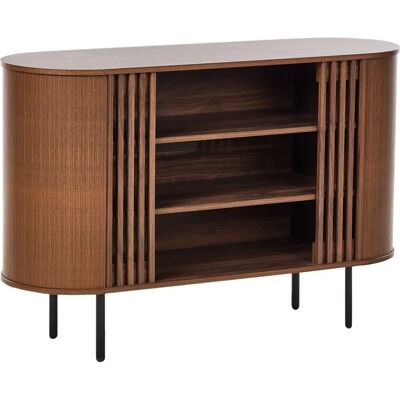 Credenza Retro Marrón Oscuro de Beliani - Aparador Credenza Retro Marrón Oscuro de Beliani - Aparador