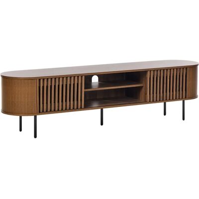 Mueble de TV retro marrón oscuro Beliani Taroon Mueble de TV retro marrón oscuro Beliani Taroon