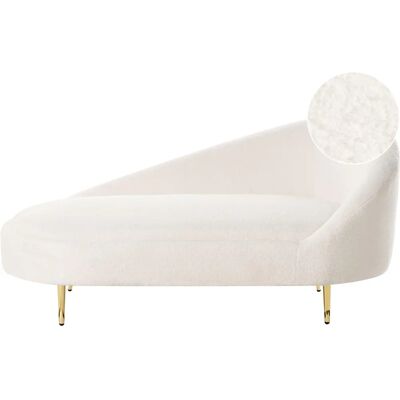 Beliani - Chaise longue moderne en bouclé blanc crème côté droit - Type de produit moderne - Publicité Beliani - Chaise longue moderne en bouclé blanc crème côté droit - Type de produit moderne - Publicité