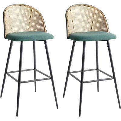 Beliani - Retro Bar Chair Set - Black & Green Beliani - Retro Bar Chair Set - Black & Green
