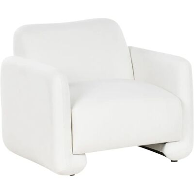 Sillón Beliani Saland Retro Blanco de Poliéster Sillón Beliani Saland Retro Blanco de Poliéster
