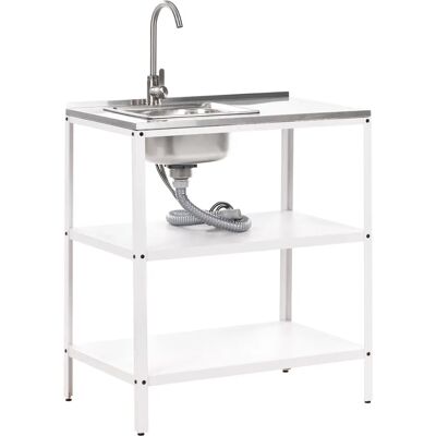 BELIANI - Vilama - Fregadero - Blanco - Garden kitchen island BELIANI - Vilama - Fregadero - Blanco - Garden kitchen island