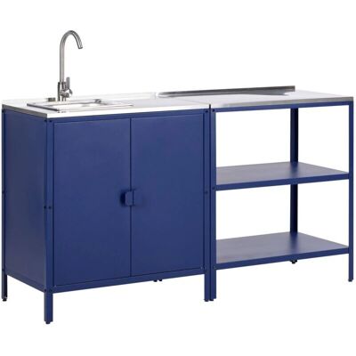 Juego de Cocina de Jardín Moderno - Acero Inoxidable, Azul Juego de Cocina de Jardín Moderno - Acero Inoxidable, Azul