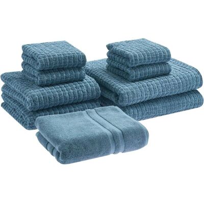 Ensemble de Serviettes de Bain Beliani - Coton Doux, 9 pcs - Publicité Ensemble de Serviettes de Bain Beliani - Coton Doux, 9 pcs - Publicité
