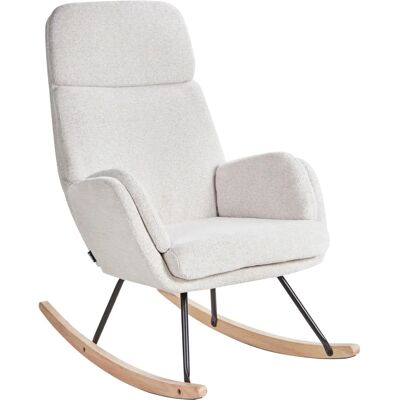 Chaise à bascule moderne Beliani Kvelia en polyester blanc - Mobilier - Publicité Chaise à bascule moderne Beliani Kvelia en polyester blanc - Mobilier - Publicité