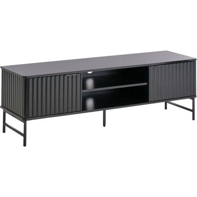 Mueble de TV Negro Moderno Glastonbury de Beliani - Mueble TV Mueble de TV Negro Moderno Glastonbury de Beliani - Mueble TV