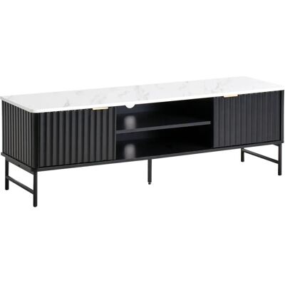 Beliani Glastonbury Musta MDF TV-taso - Moderni Muotoilu Beliani Glastonbury Musta MDF TV-taso - Moderni Muotoilu