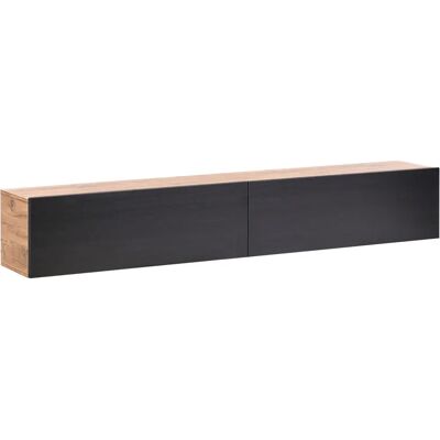 Beliani Gladstone Seinäkiinnitettävä TV-taso - Musta - 180x32x30 - Minimalistinen Beliani Gladstone Seinäkiinnitettävä TV-taso - Musta - 180x32x30 - Minimalistinen